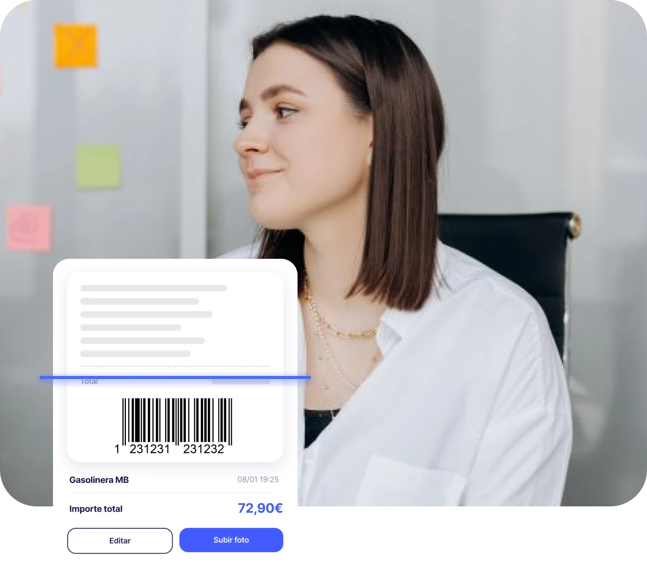 Lector OCR de tickets de Sesame con el importe extraido automaticamente