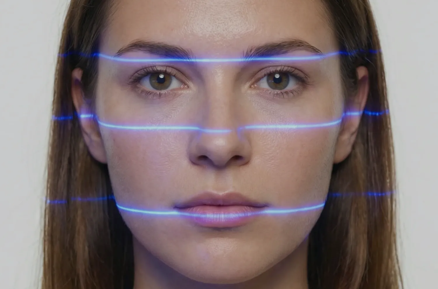 Persona utilizando un escáner facial para fichaje.