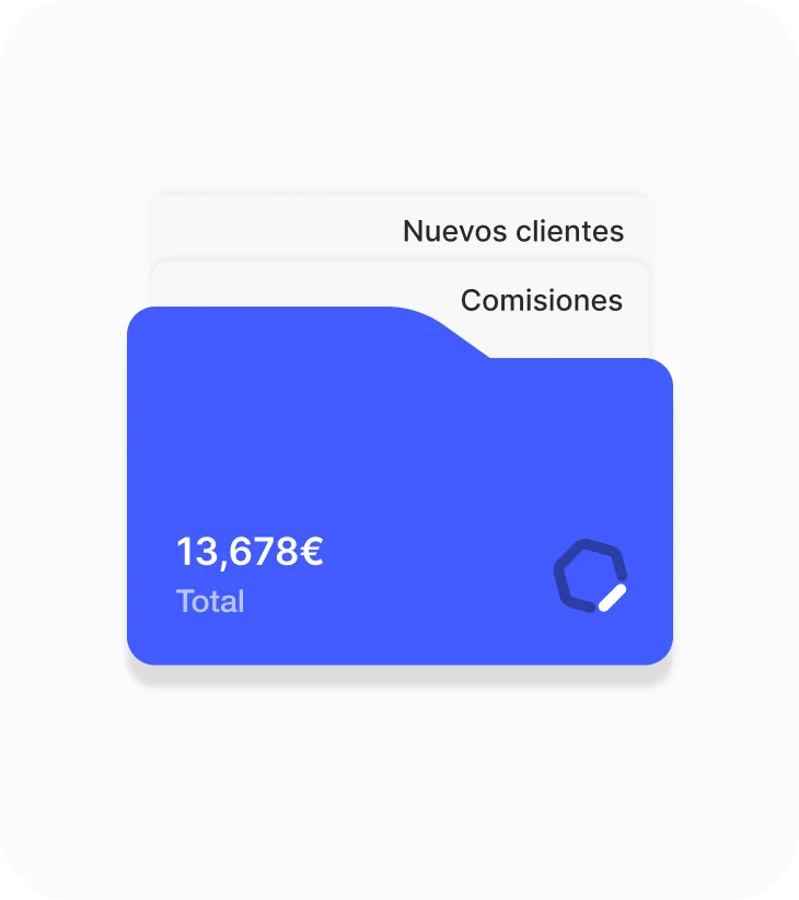 Gráfica de comisiones y nuevos clientes