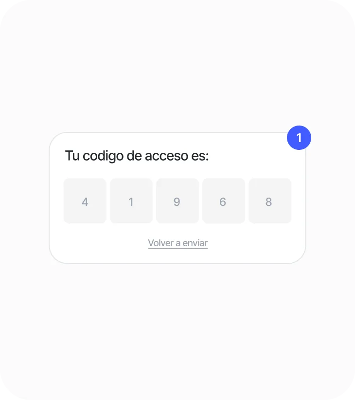 Pantalla de acceso a Pulso con el código recibido por SMS