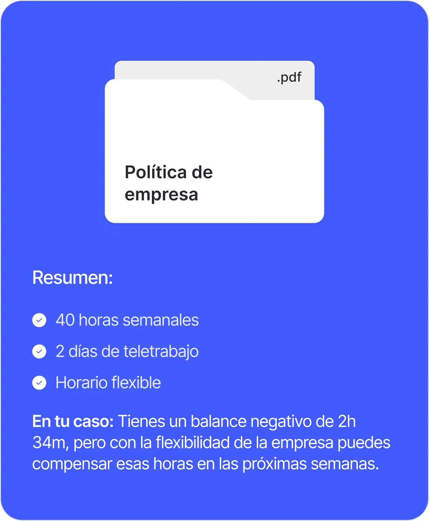 Resumen de la política de empresa generado por Sesame Intelligence