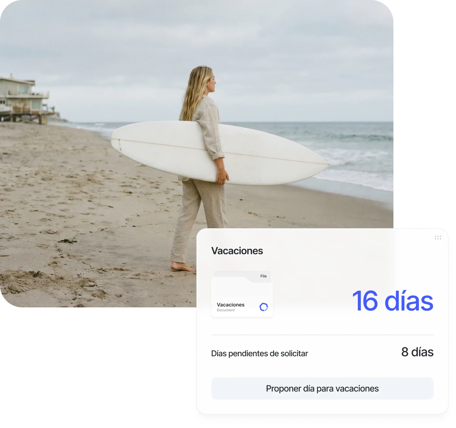 Solicitud de vacaciones y días pendientes en Sesame HR